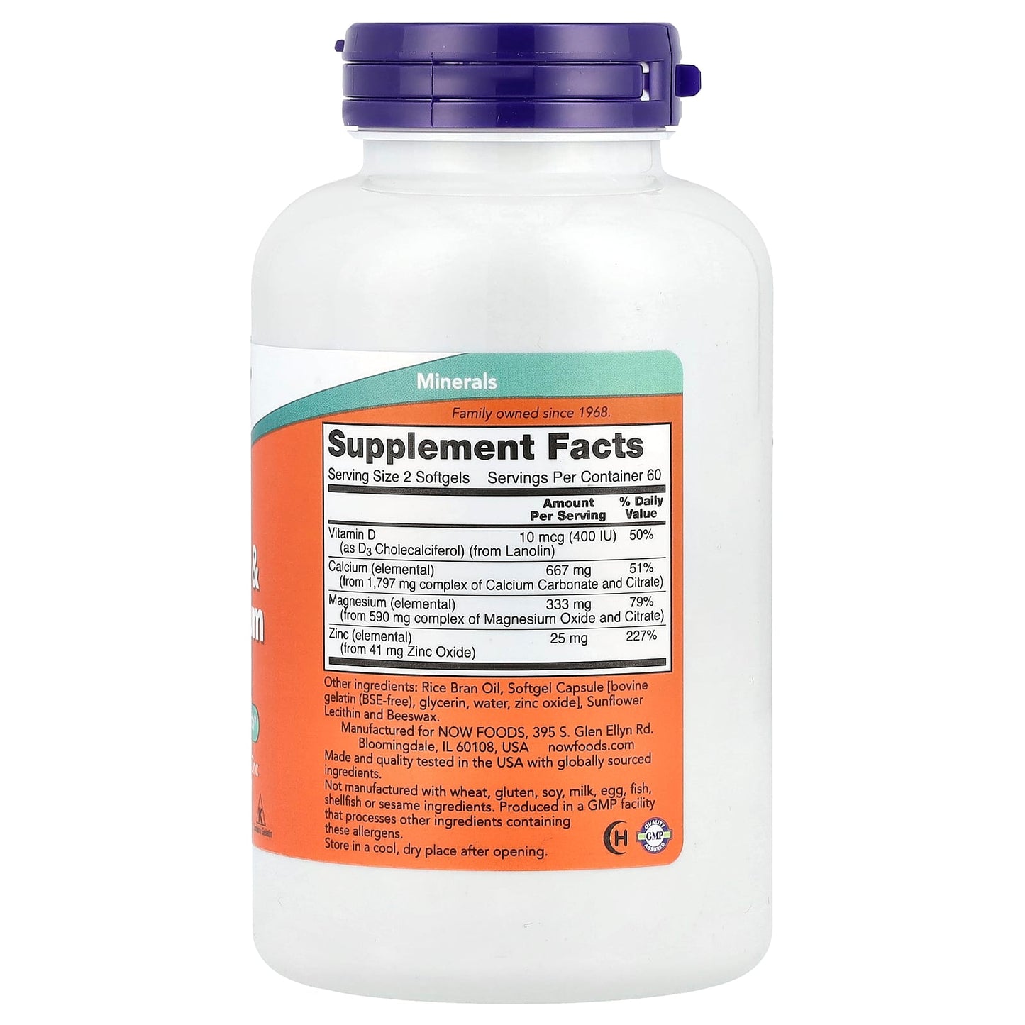 Calcium & Magnesium with Vit D and Zinc - 120 softgels