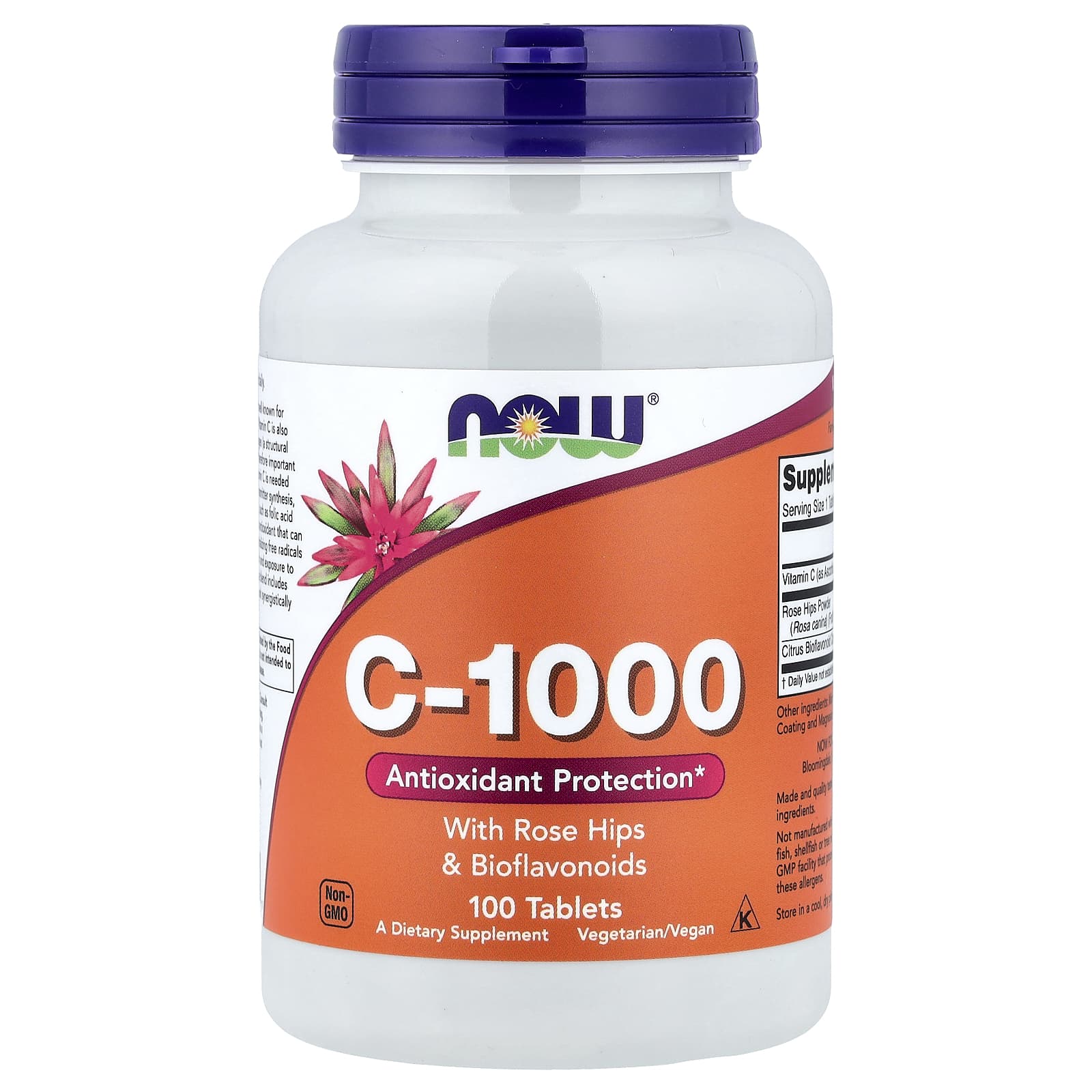 Vitamin C-1000 with Rose Hips & Bioflavonoids - 100 tablets