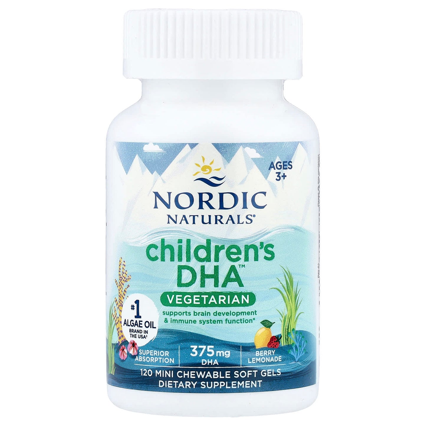 Children's DHA Vegetarian, 375mg Berry Lemonade - 120 chewables