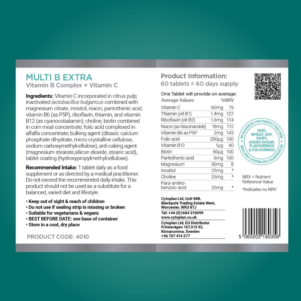 Multi B Extra - 60 vegan tabs