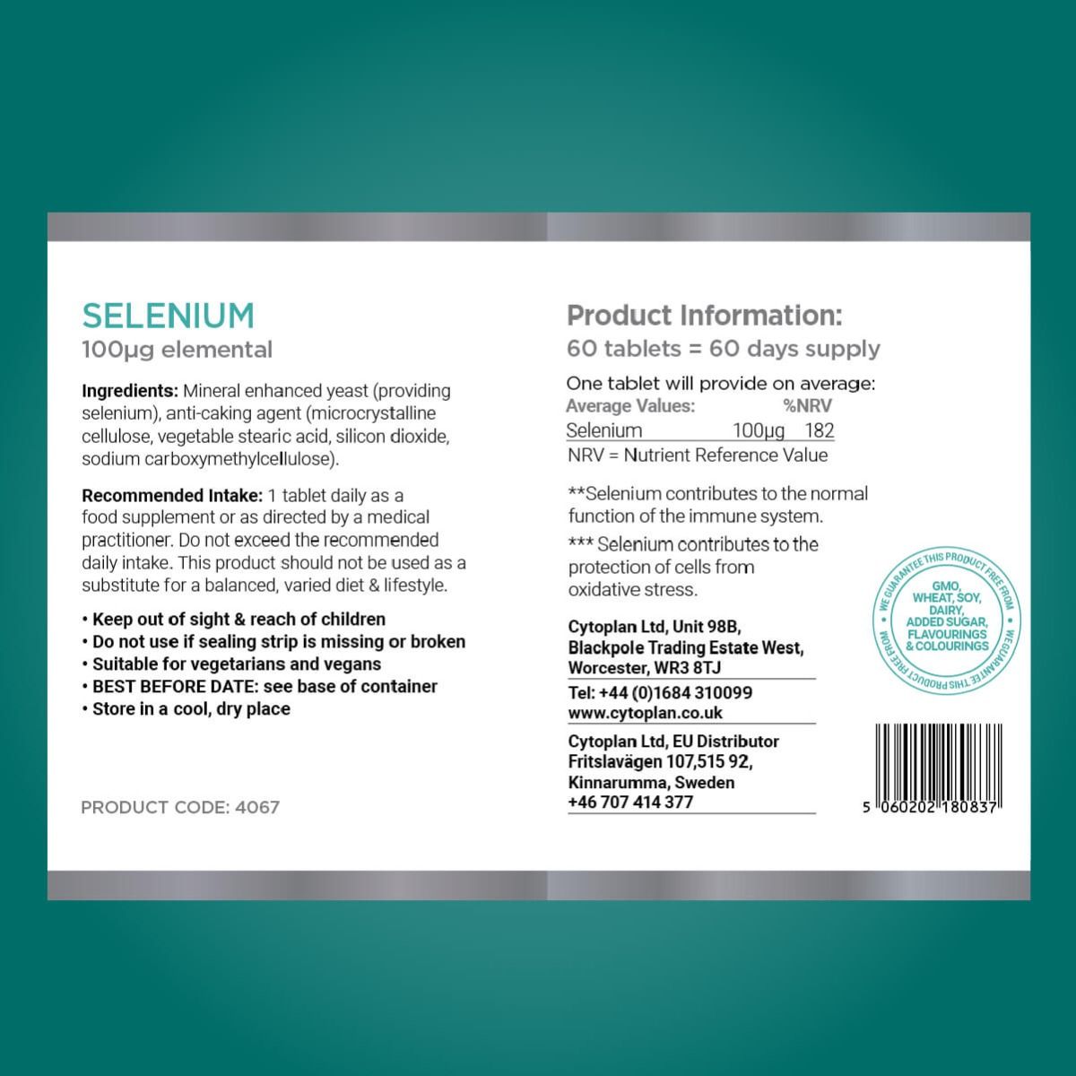 Selenium - 60 vegan tabs
