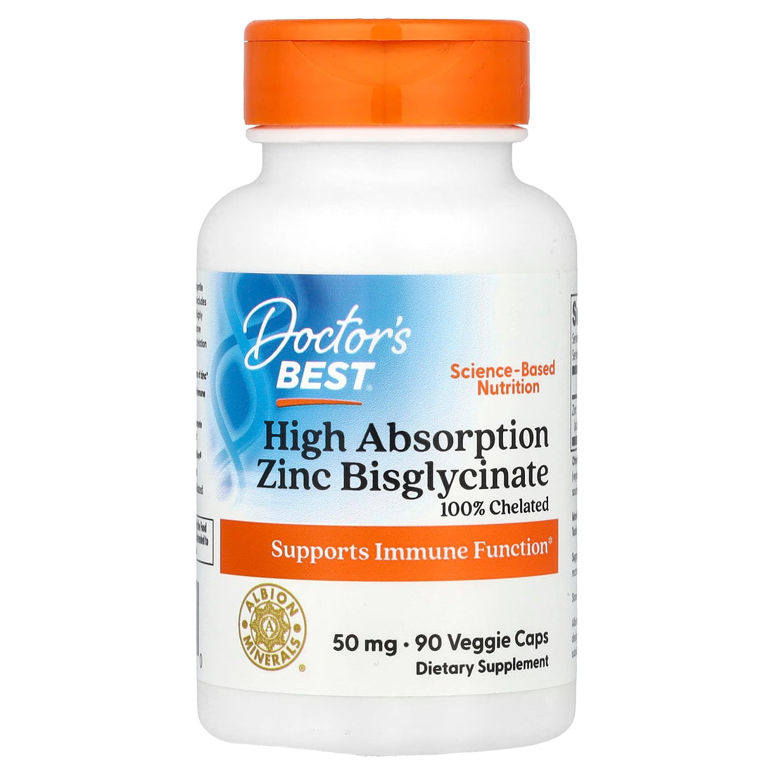Doctor's Best High Absorption Zinc Bisglycinate, 50mg - 90 vcaps - image 6