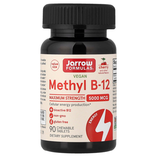 Methyl B-12, 5000mcg (Cherry) - 60 vegan chewable tabs