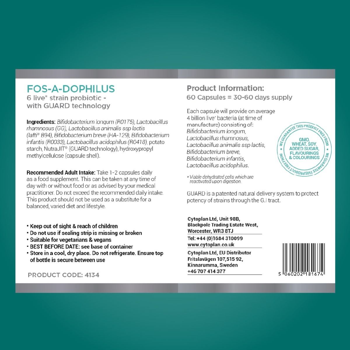 Fos-A-Dophilus Probiotic - 60 vcaps