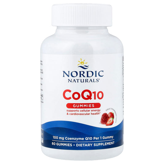 CoQ10 Gummies, 100mg Strawberry - 60 gummies