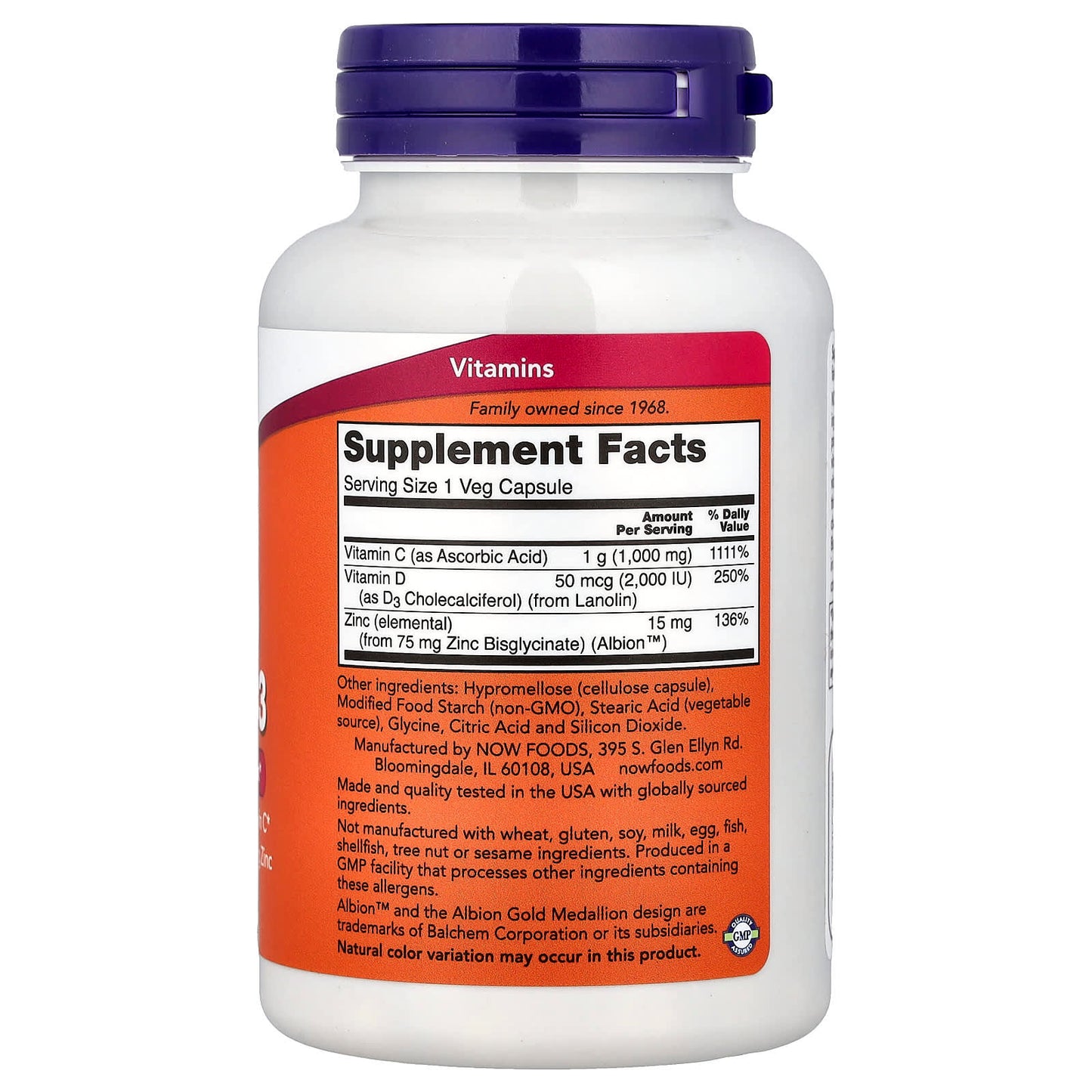 C-1000 Zinc & D-3 - 100 vcaps