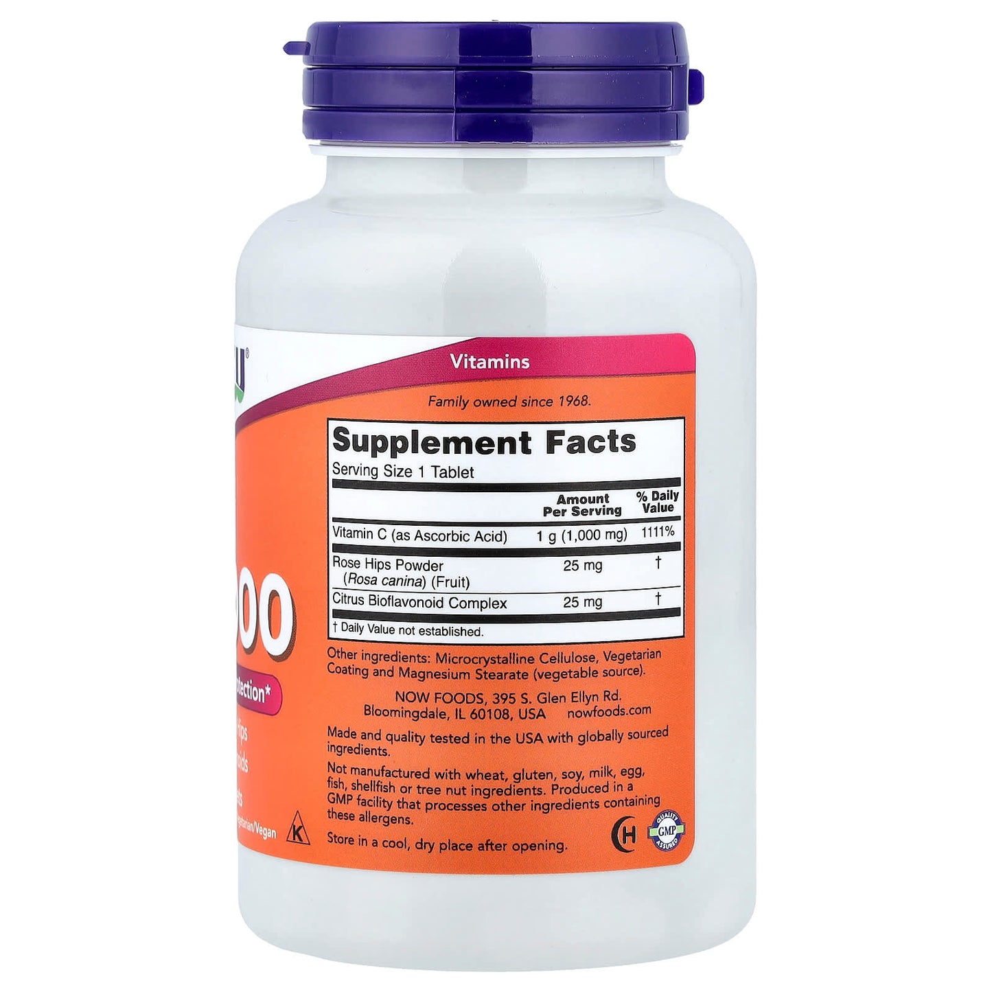 Vitamin C-1000 with Rose Hips & Bioflavonoids - 100 tablets