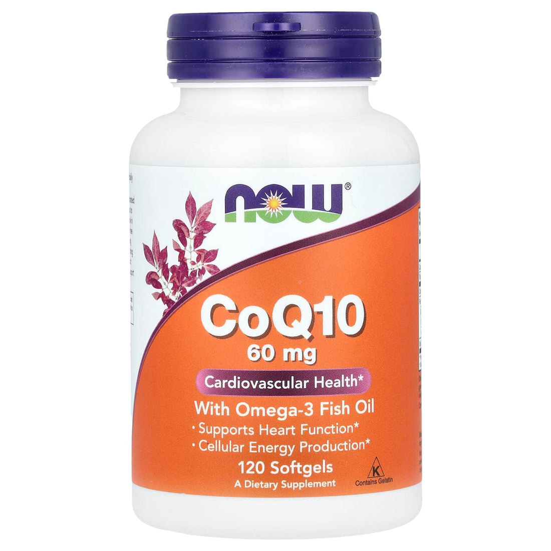 NOW Foods CoQ10 with Omega-3, 60mg - 120 softgels - image 2