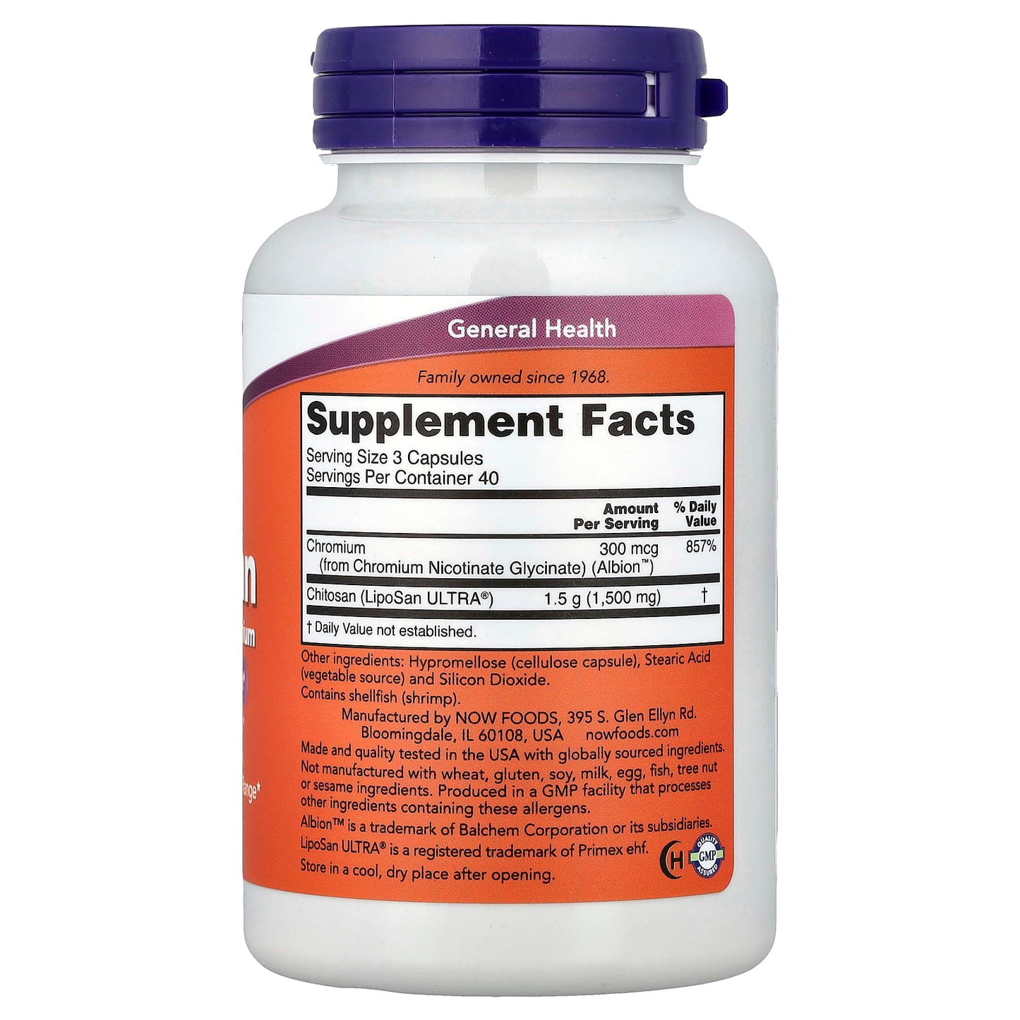 Chitosan, 500mg Plus Chromium - 120 vcaps