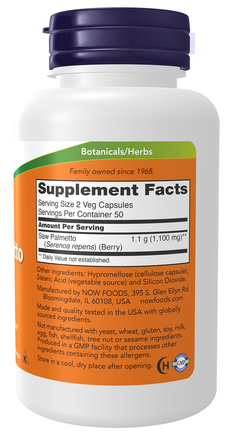 Saw Palmetto Berries, 550mg - 100 vcaps