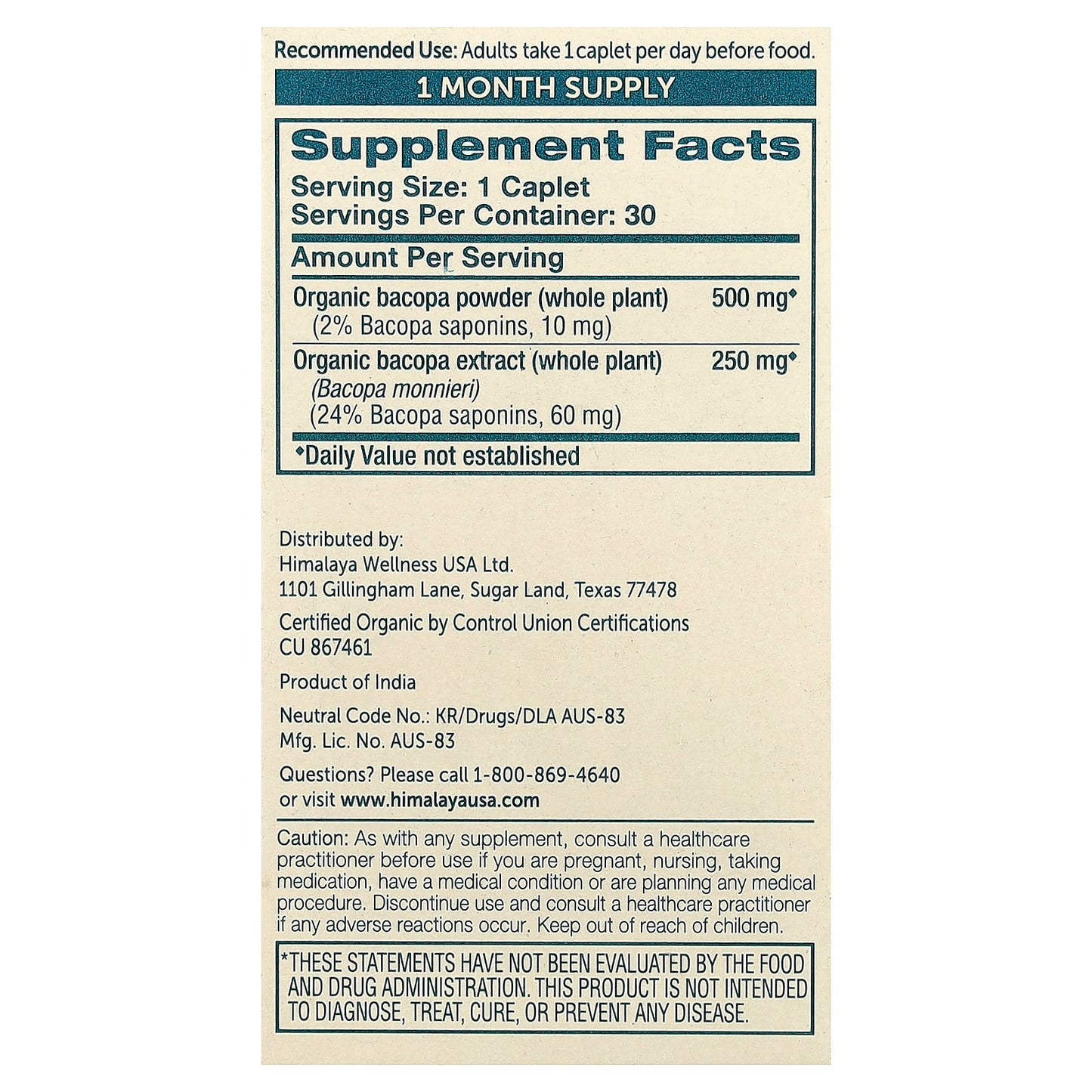 Organic Bacopa