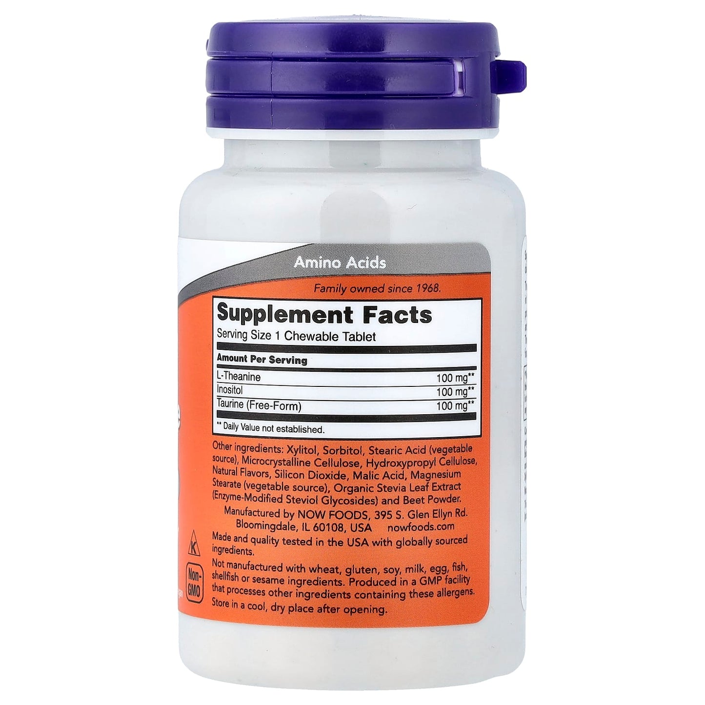 L-Theanine with Inositol and Taurine, 100mg - 90 chewables