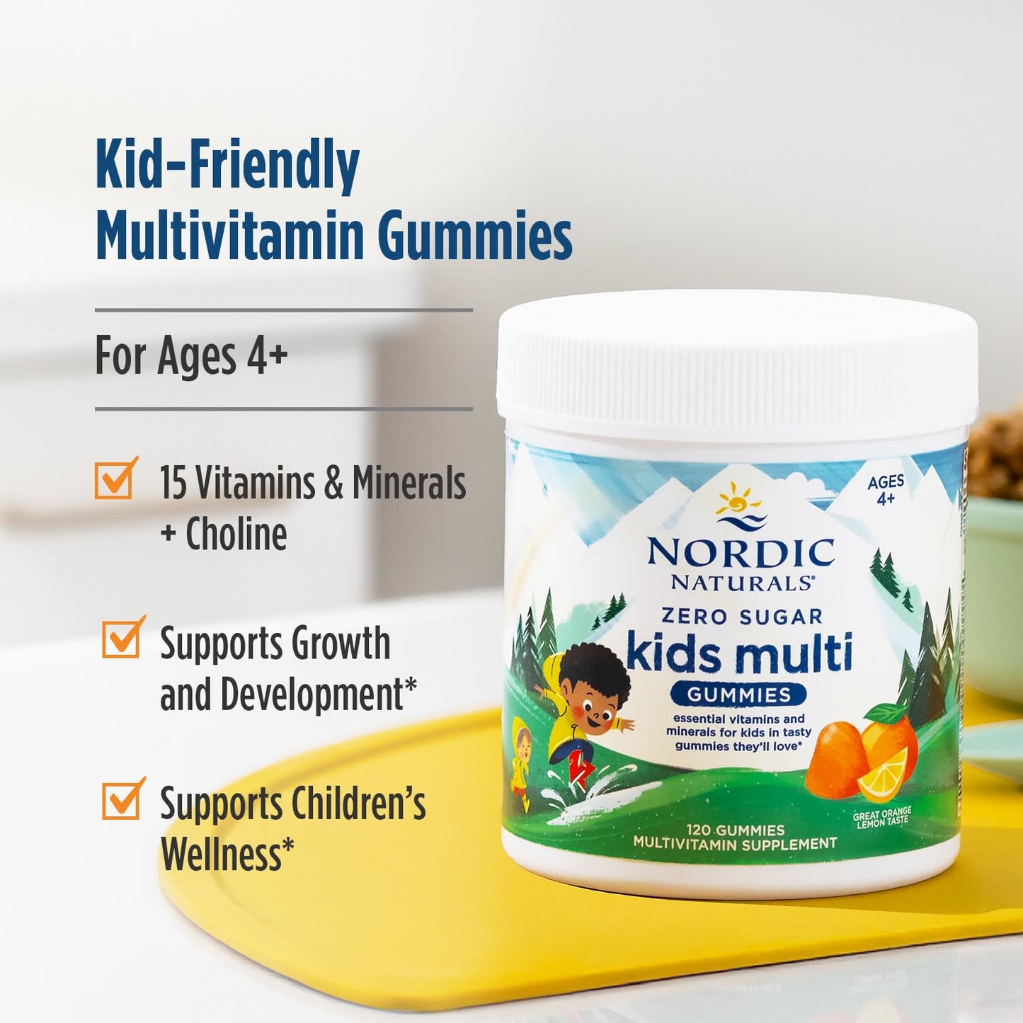 Kids Multi Zero Sugar, Orange Lemon - 120 gummies
