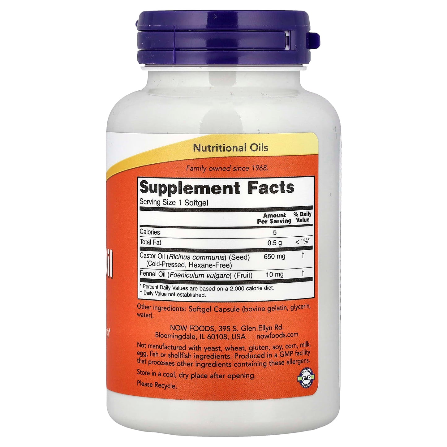 Castor Oil, 650mg - 120 softgels