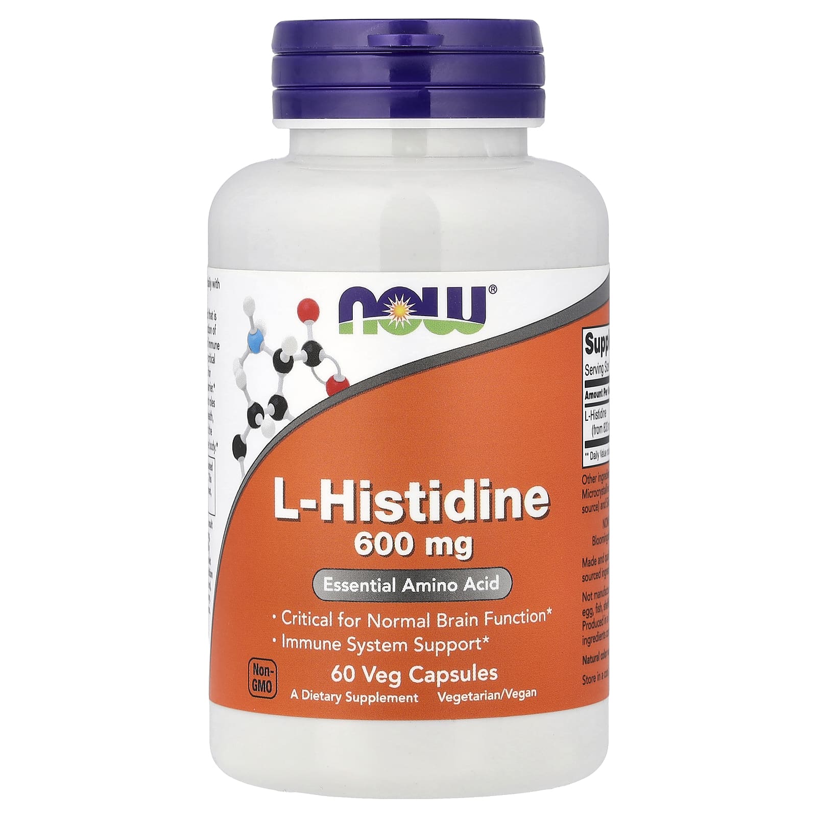 L-Histidine, 600mg - 60 vcaps