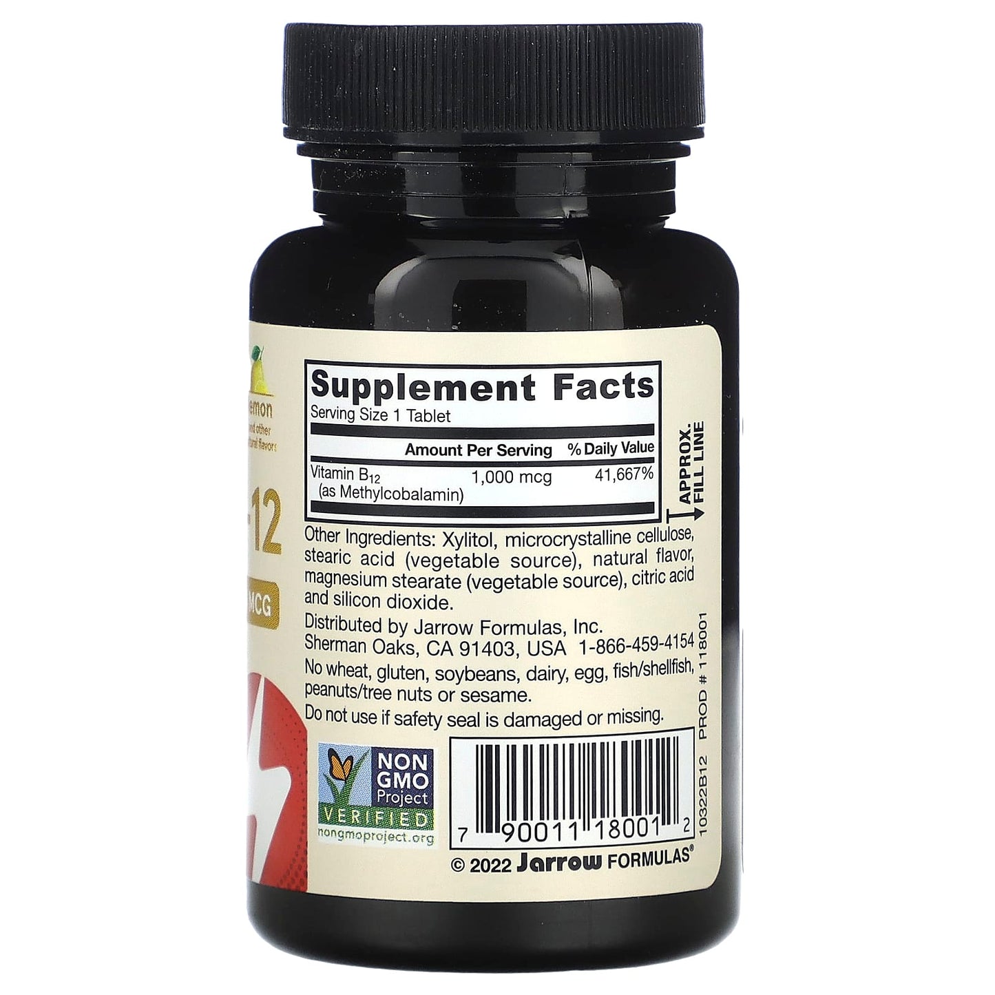 Methyl B-12, 1000mcg (Lemon) - 100 vegan chewable tabs