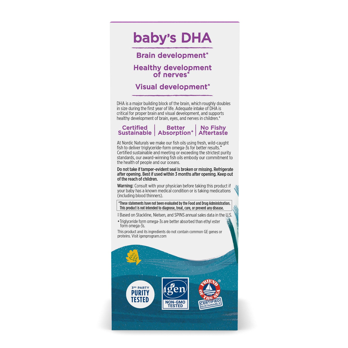 Baby's DHA Fish Oil, 1050mg Omega-3 with Vitamin D3 - 60 ml.