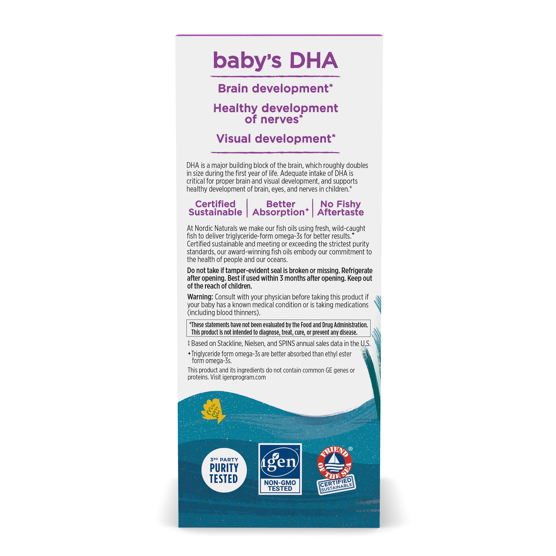 Baby's DHA Fish Oil, 1050mg Omega-3 with Vitamin D3 - 60 ml.