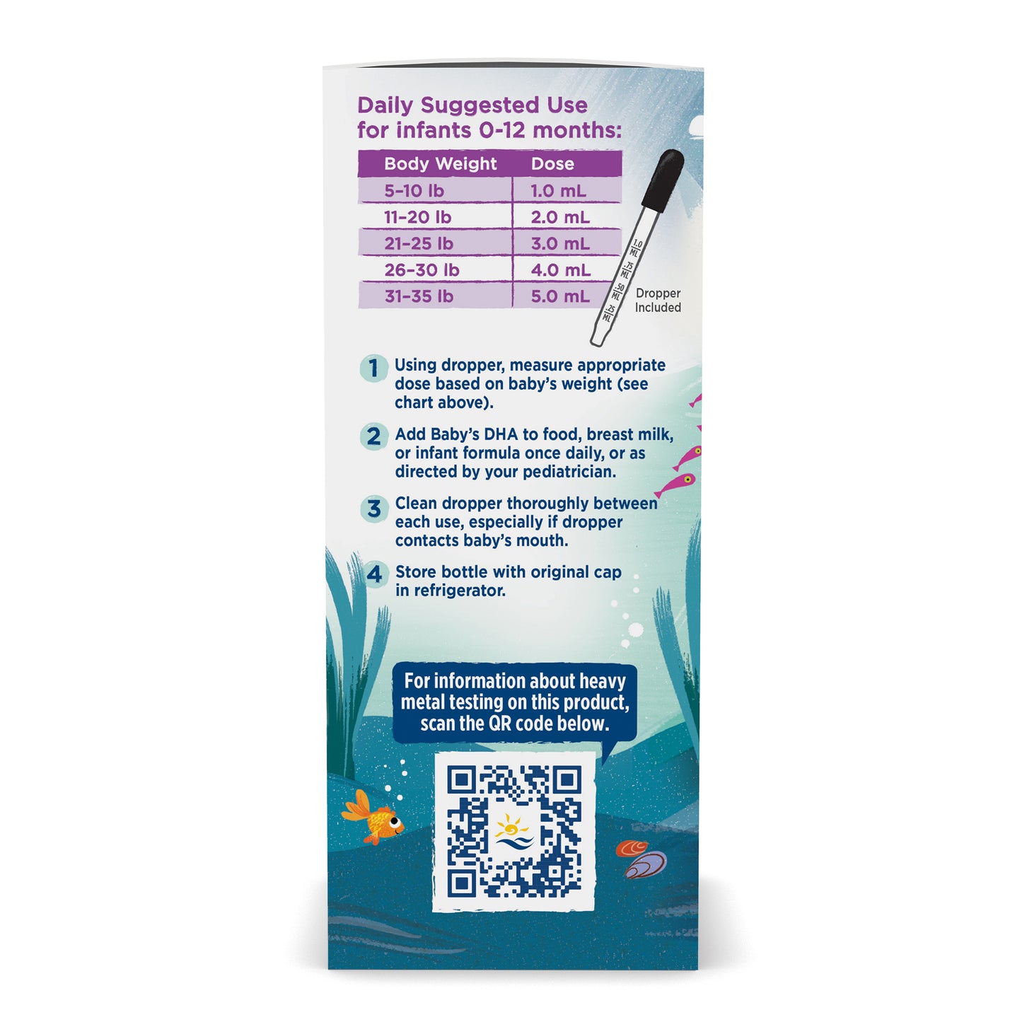 Baby's DHA Fish Oil, 1050mg Omega-3 with Vitamin D3 - 60 ml.