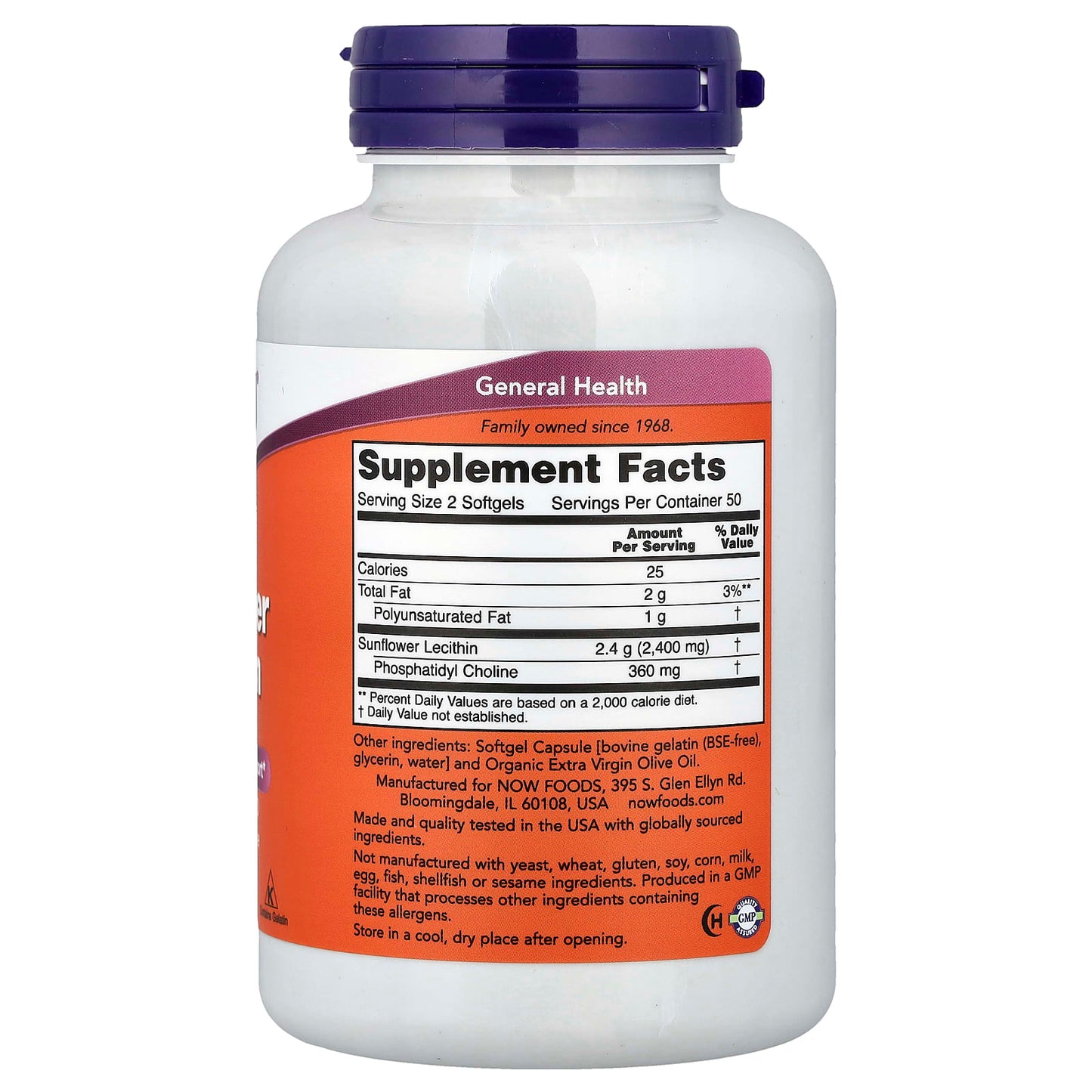 Lecithin, 1200mg Non-GMO - 100 softgels