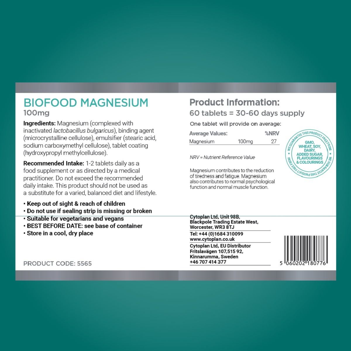 Biofood Magnesium - 120 vegan tabs