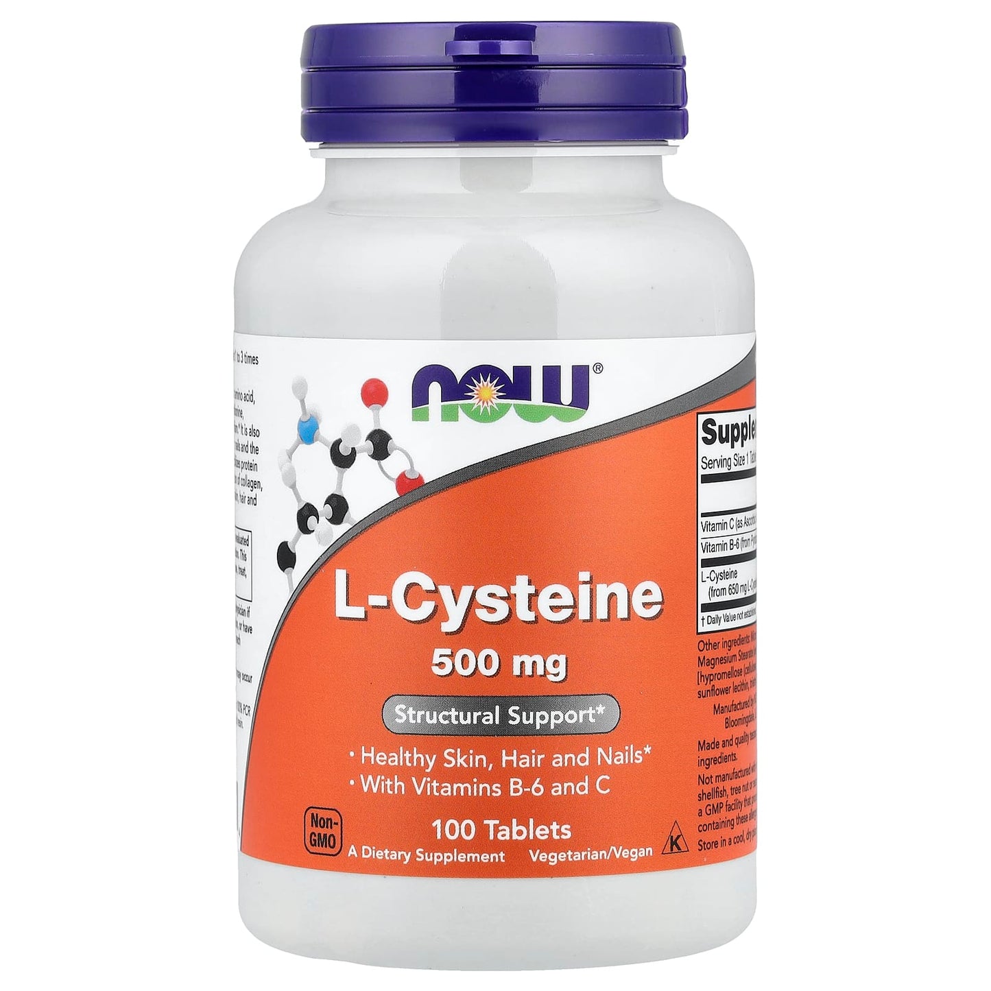 L-Cysteine, 500mg - 100 tablets