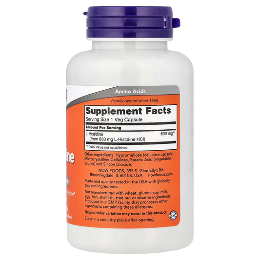 L-Histidine, 600mg - 60 vcaps
