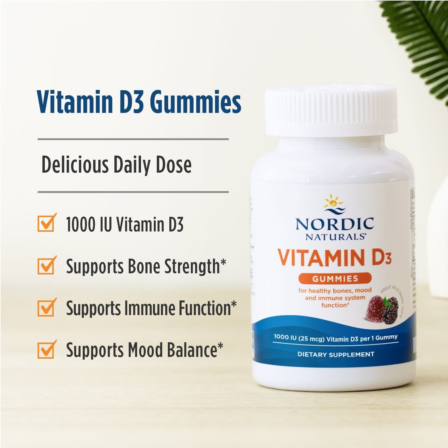Vitamin D3 Gummies, 1000 IU Wild Berry - 120 gummies