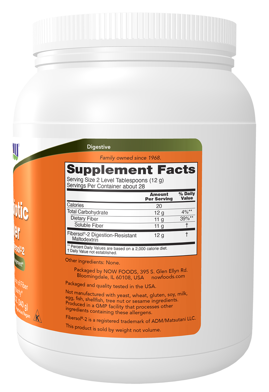 Prebiotic Fiber with Fibersol-2 - 340g