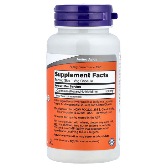 L-Carnosine, 500mg - 50 vcaps