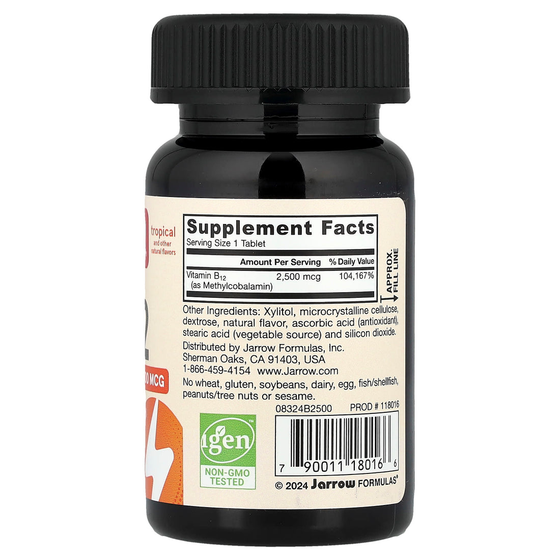 Jarrow Formulas Methyl B-12, 2500mcg (Tropical) - 100 vegan chewable tabs - image 3