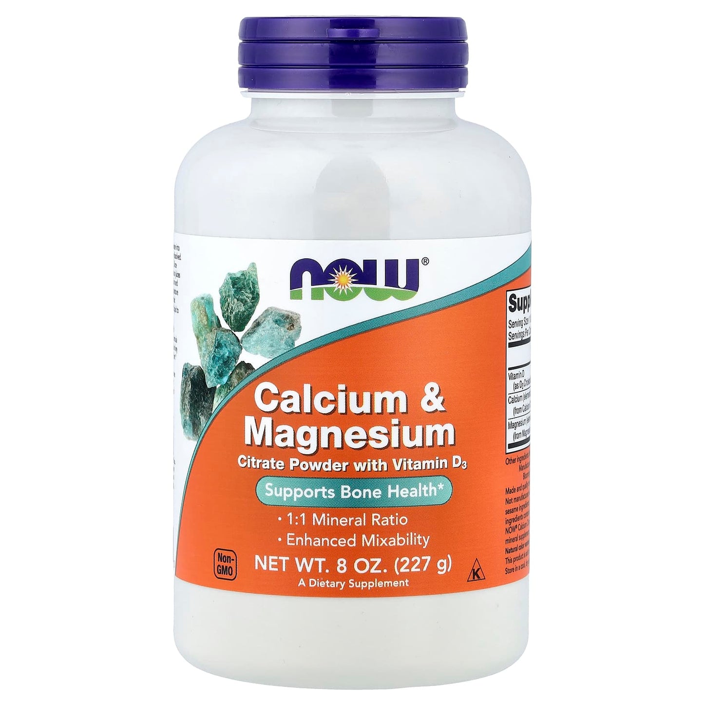 Calcium & Magnesium, Citrate Powder with Vitamin D3 - 227g
