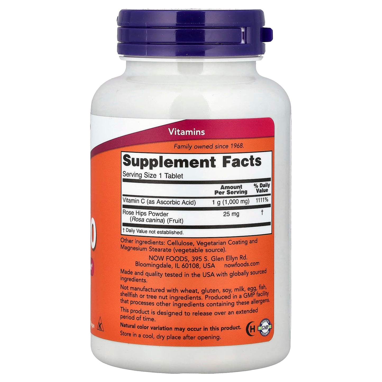 Vitamin C-1000 with Rose Hips - Sustained Release - 250 tablets