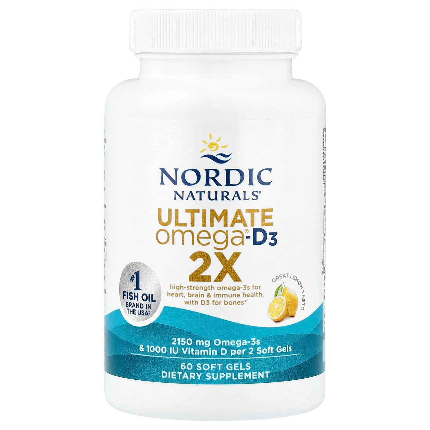 Ultimate Omega 2X with Vitamin D3, 2150mg Lemon - 60 softgels