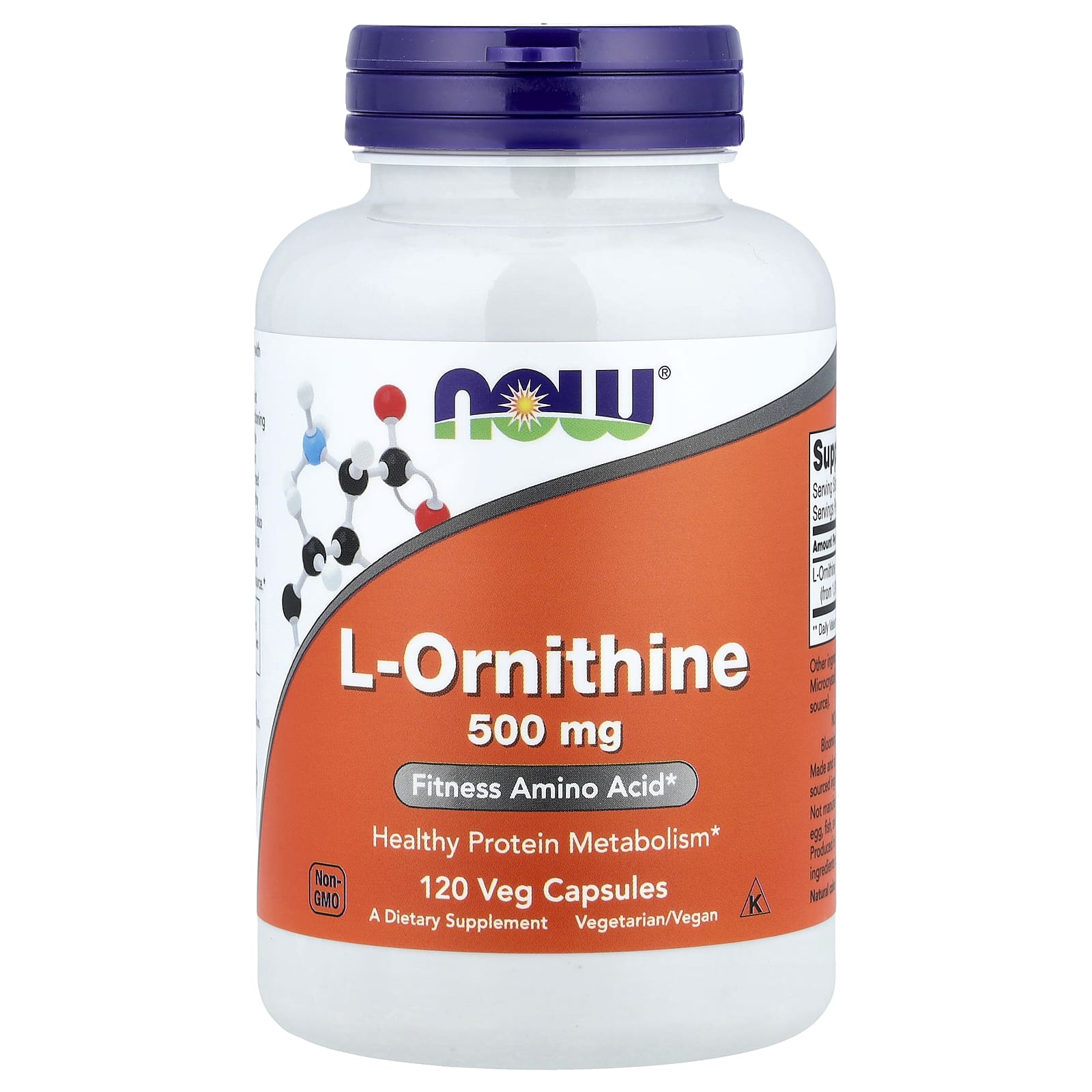 L-Ornithine, 500mg - 120 vcaps