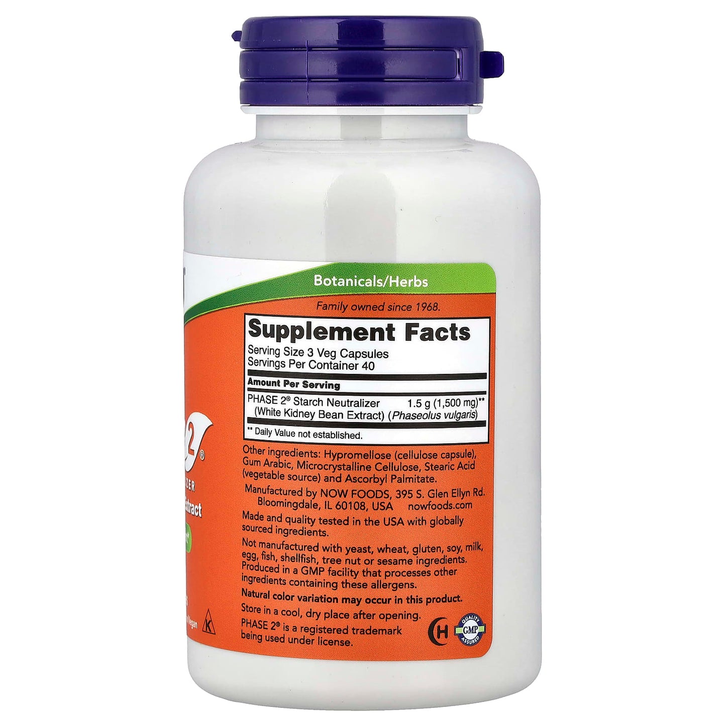 Phase 2 - White Kidney Bean Extract, 500mg - 120 vcaps