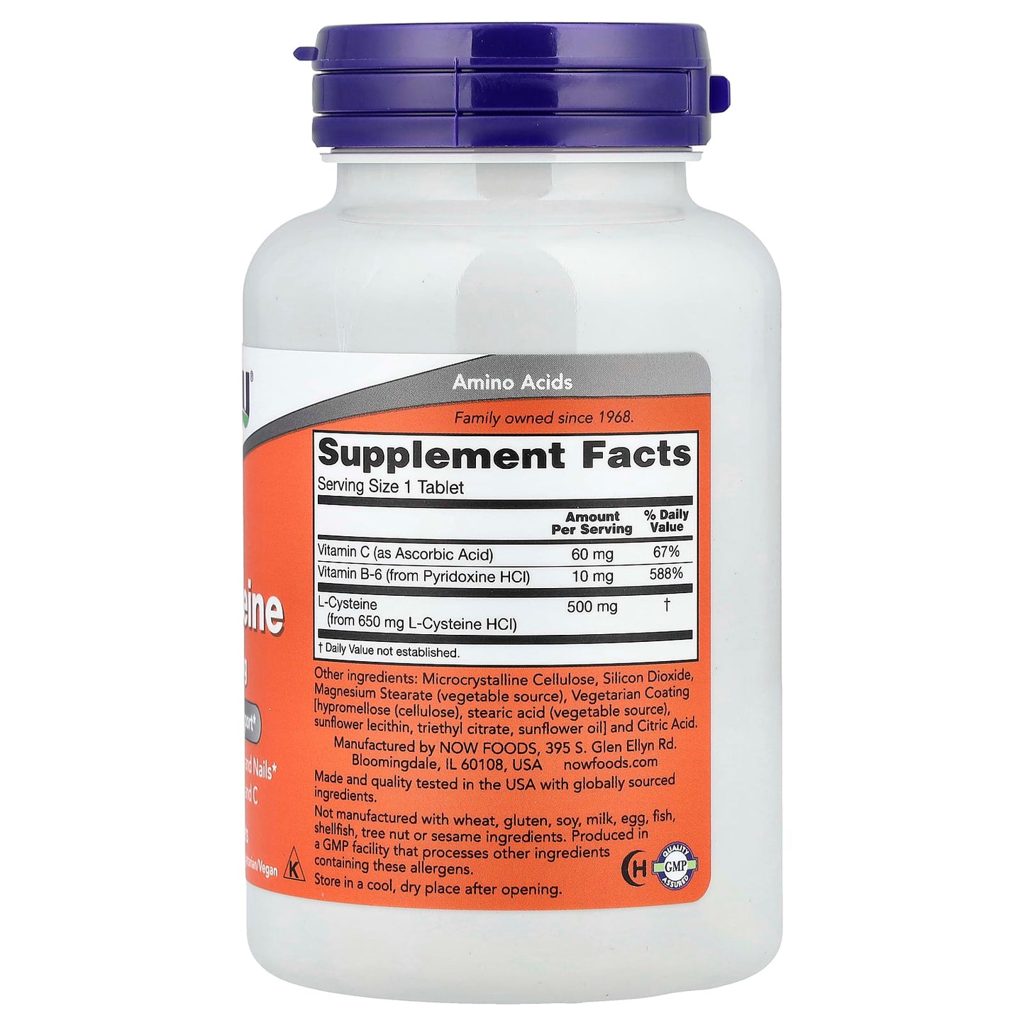 L-Cysteine, 500mg - 100 tablets