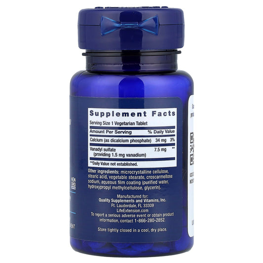 Vanadyl Sulfate, 7.5mg - 100 vegetarian tabs