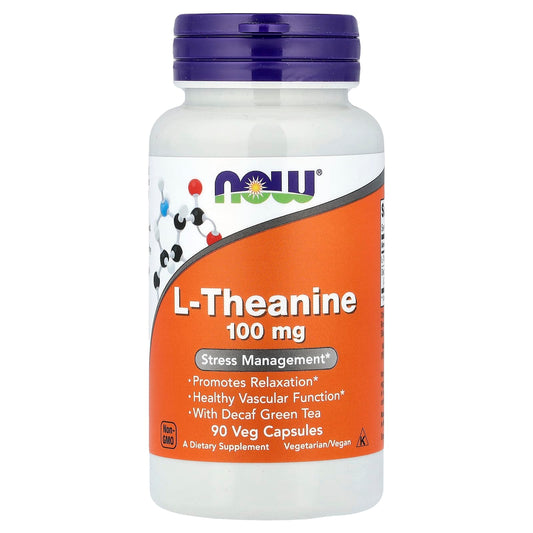 L-Theanine with Decaf Green Tea, 100mg - 90 vcaps
