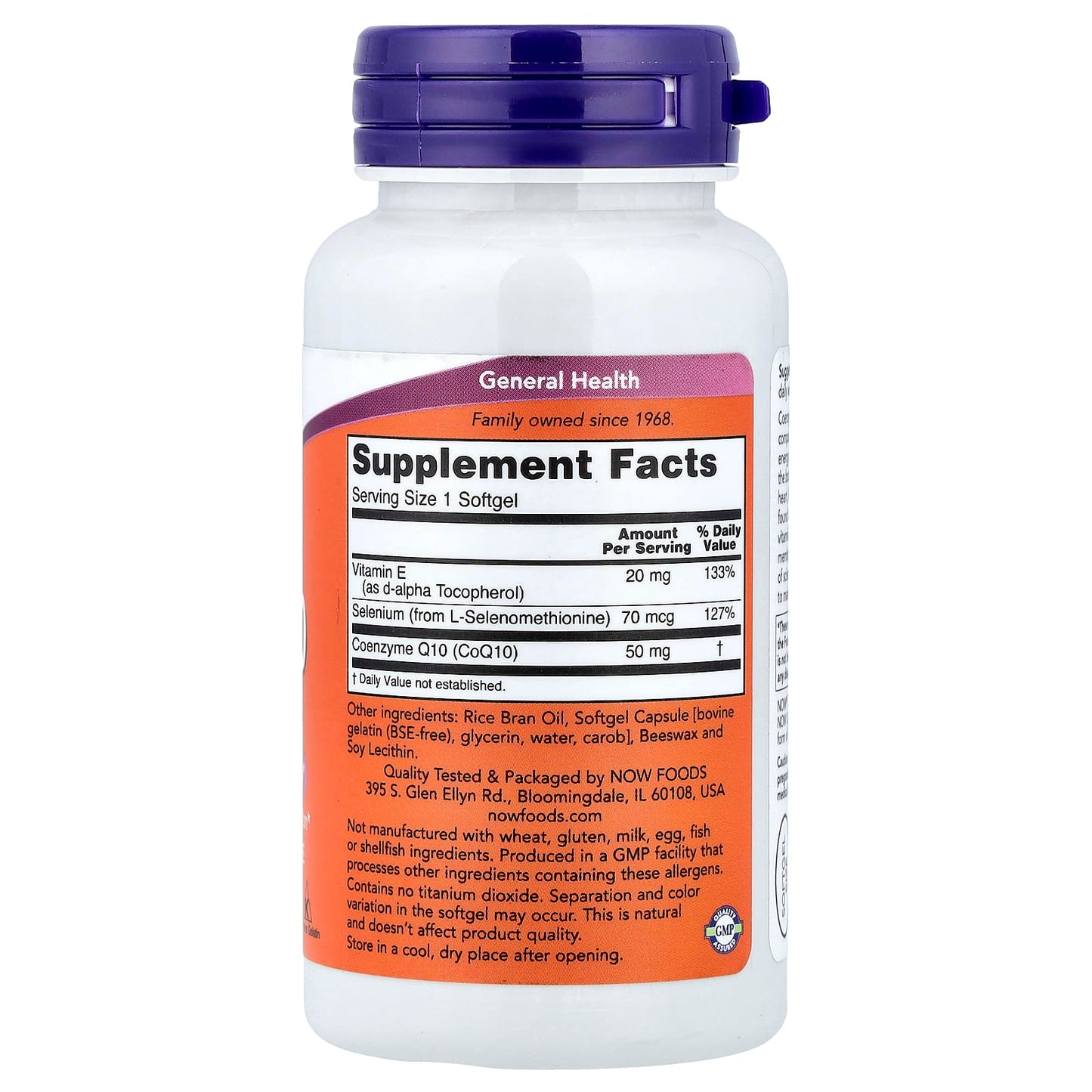 CoQ10 with Selenium & Vitamin E, 50mg - 50 softgels