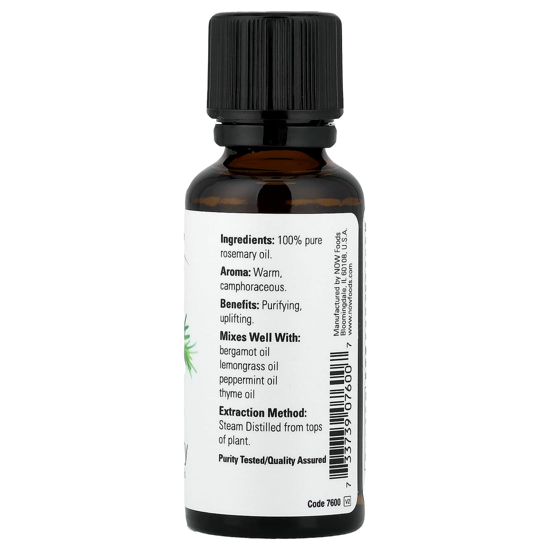 NOW Foods Essential Oil, Rosemary Oil - 59 ml - image 3