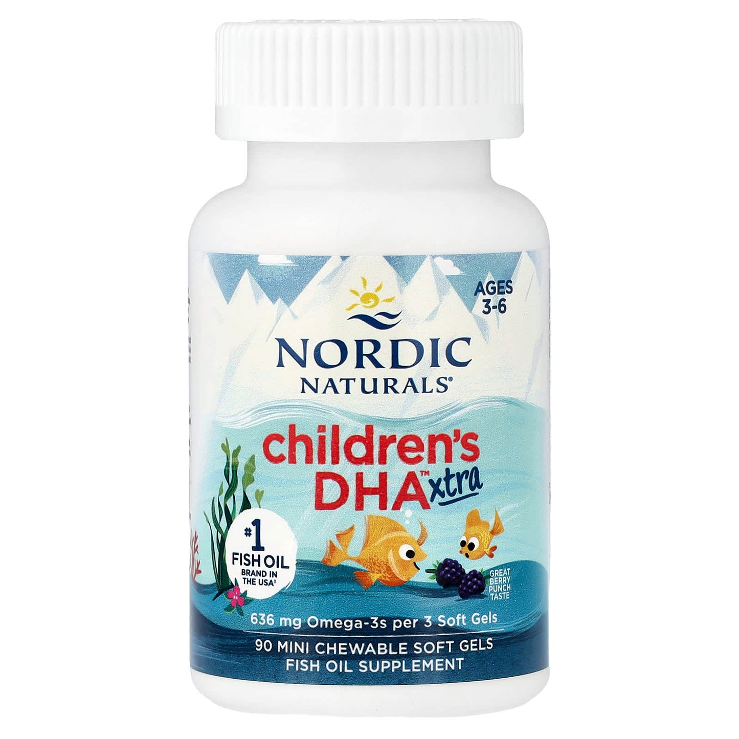 Children's DHA Xtra Fish Oil, 636mg Berry Punch - 90 mini softgels