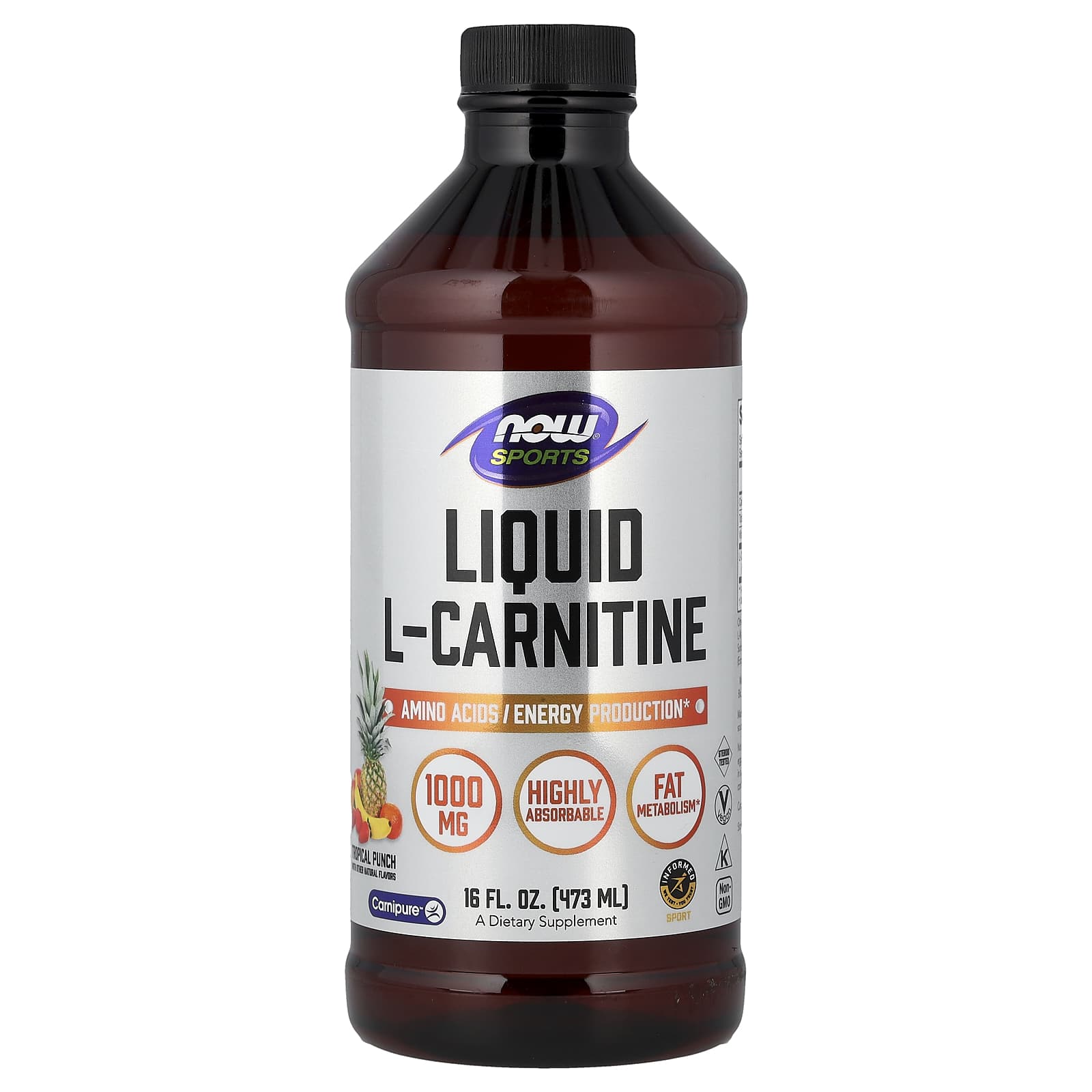 Liquid L-Carnitine, 1000mg Tropical Punch - 473 ml.