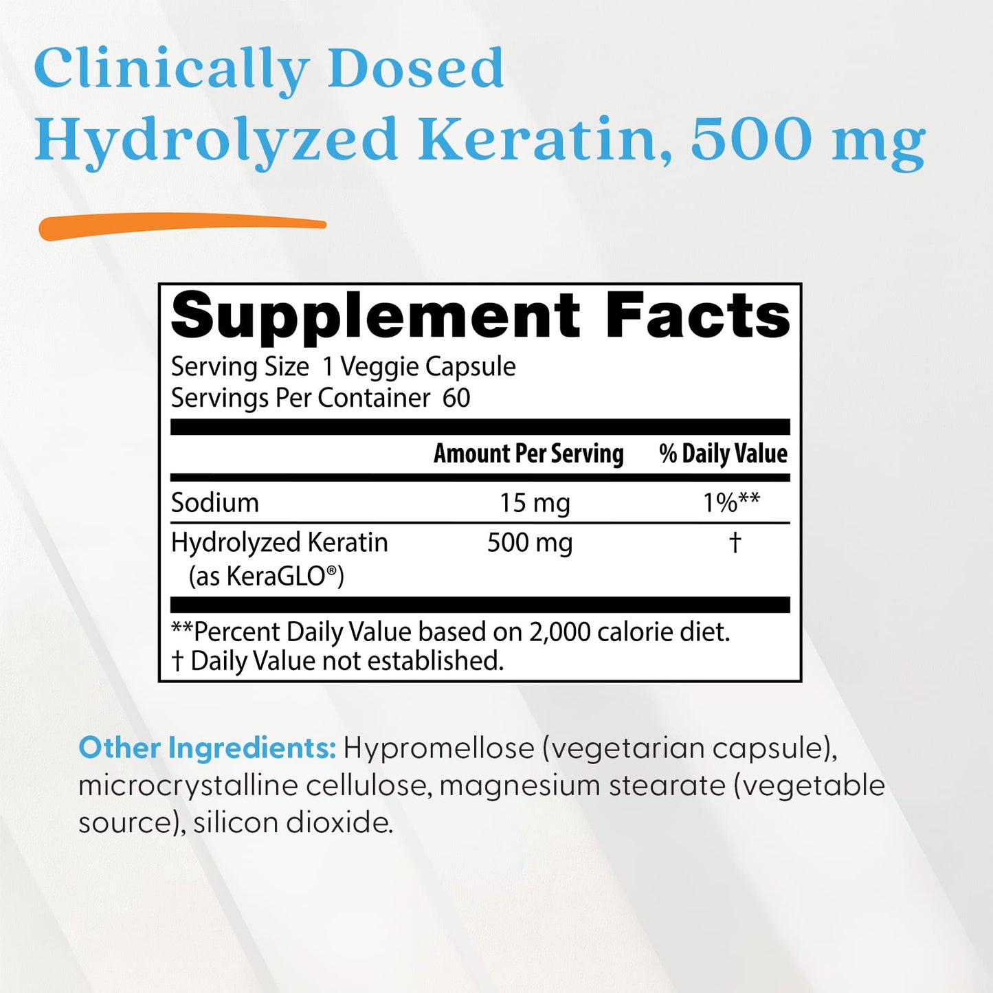 Hydrolyzed Keratin, 500mg - 60 vcaps