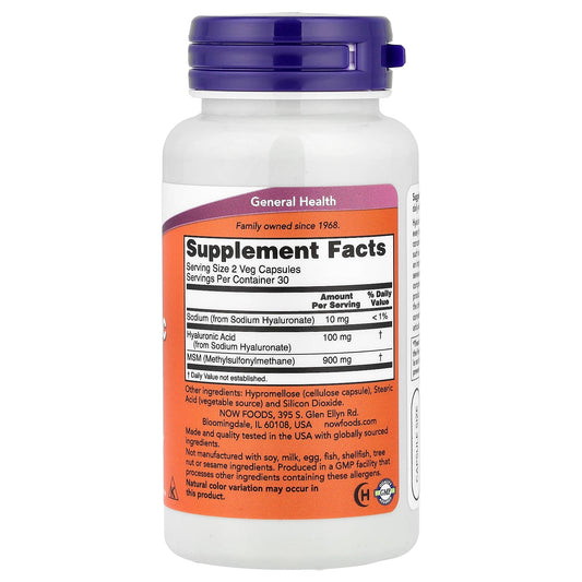 Hyaluronic Acid with MSM, 50mg - 120 vcaps