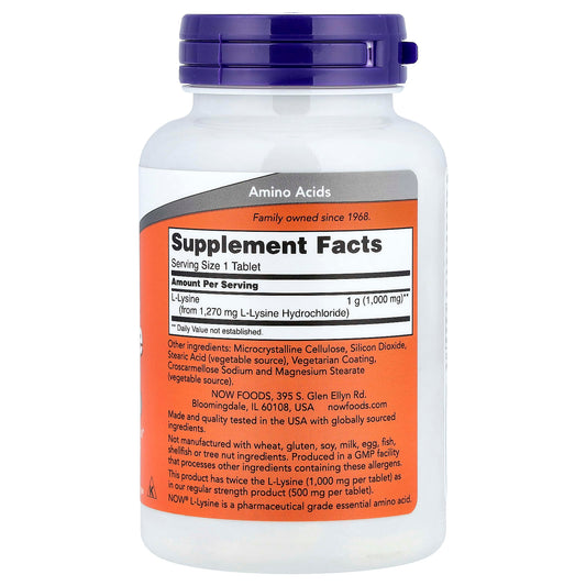 L-Lysine, 1000mg - 100 tabs
