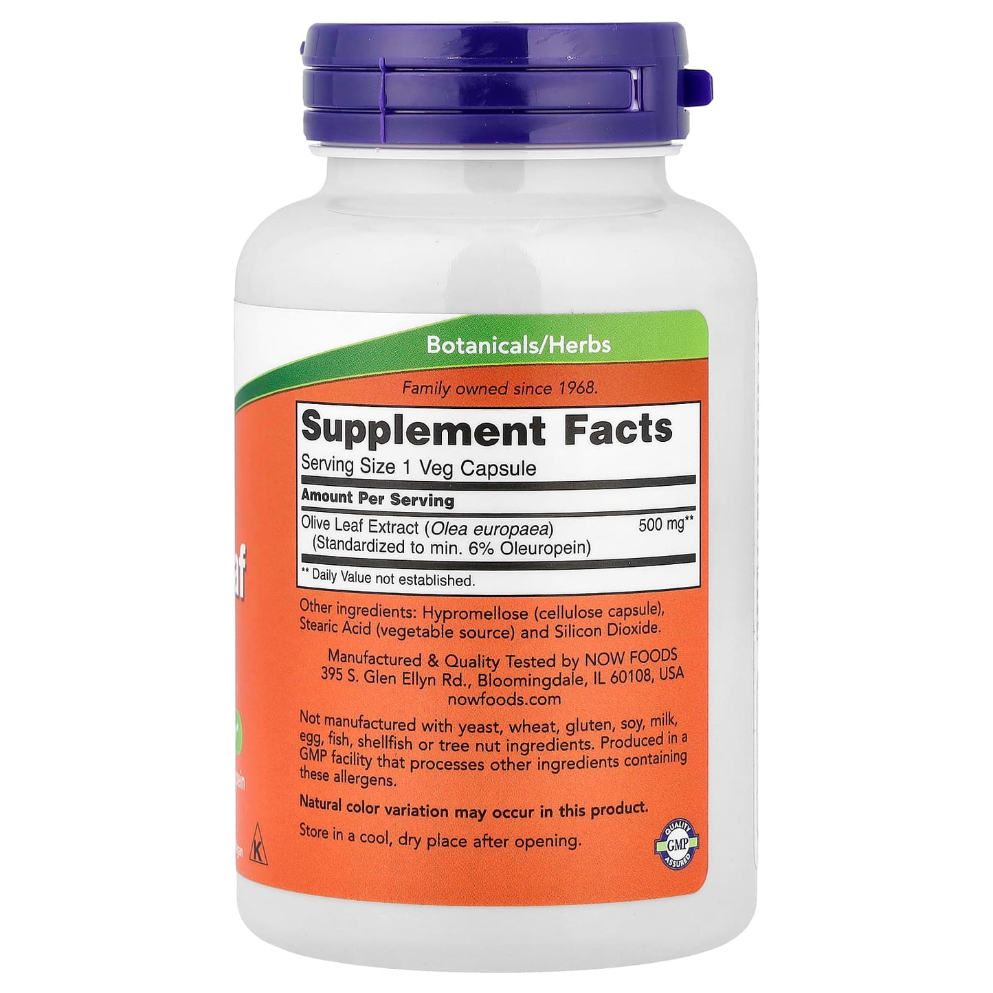 Olive Leaf Extract, 500mg - 60 vcaps