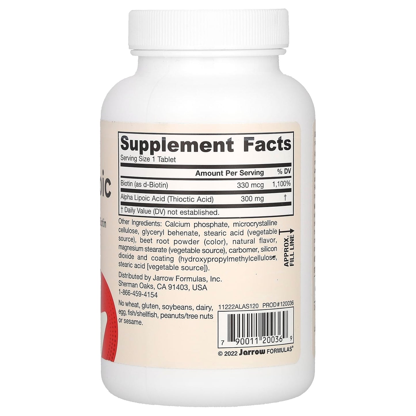 Alpha Lipoic Sustain with Biotin - 120 tabs