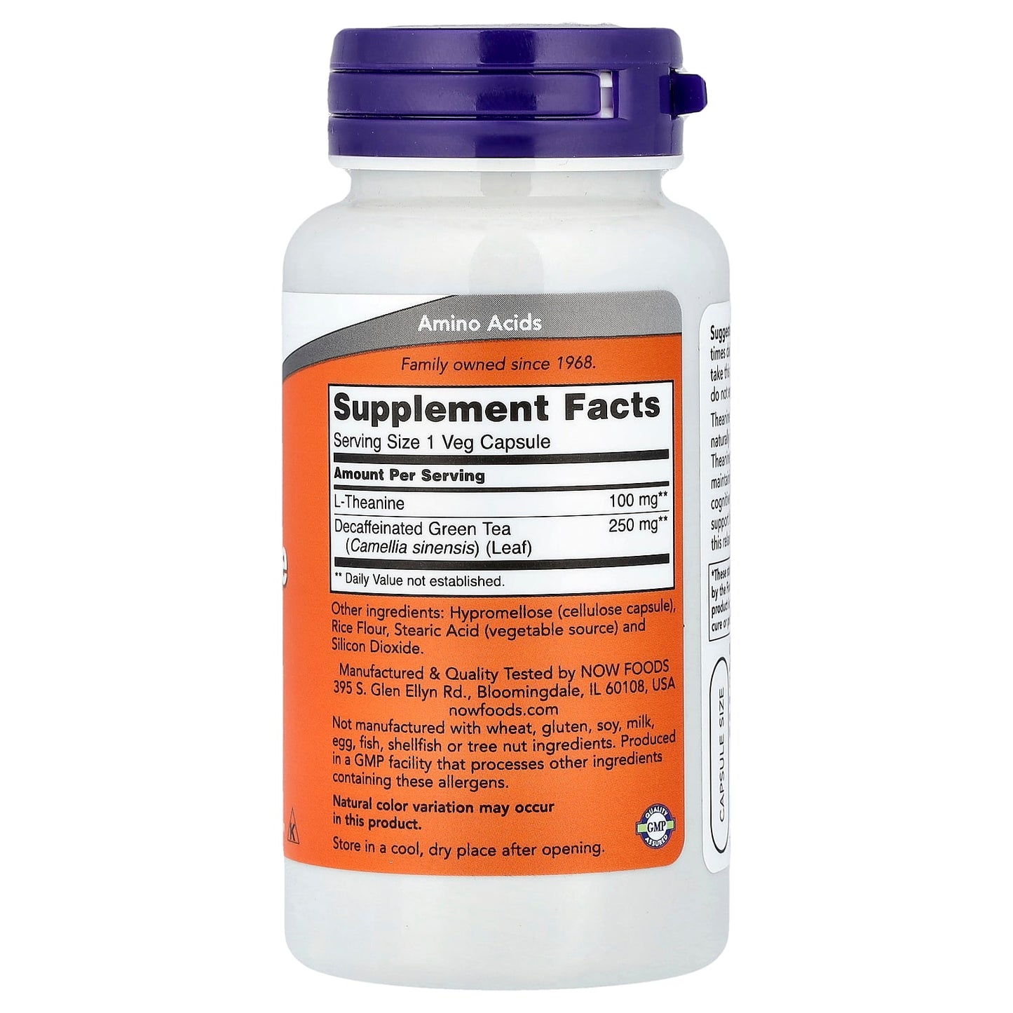 L-Theanine with Decaf Green Tea, 100mg - 90 vcaps