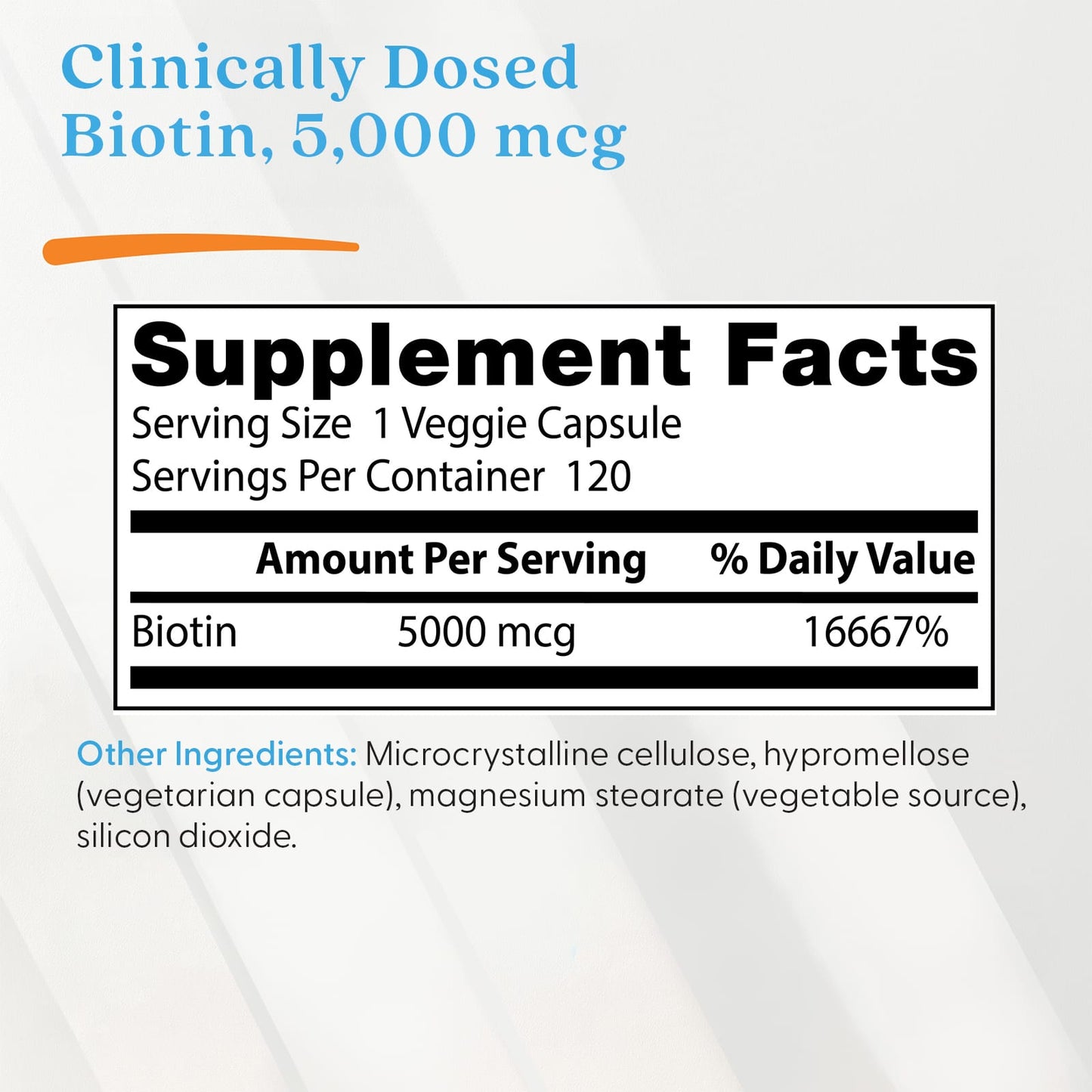 Biotin, 5000mcg - 120 vcaps